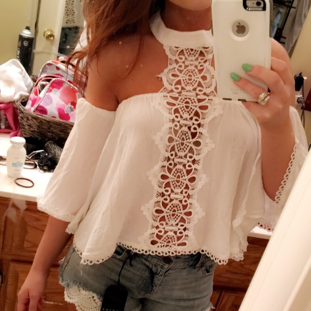 White Off the Shoulder Top from Dainty Hooligan